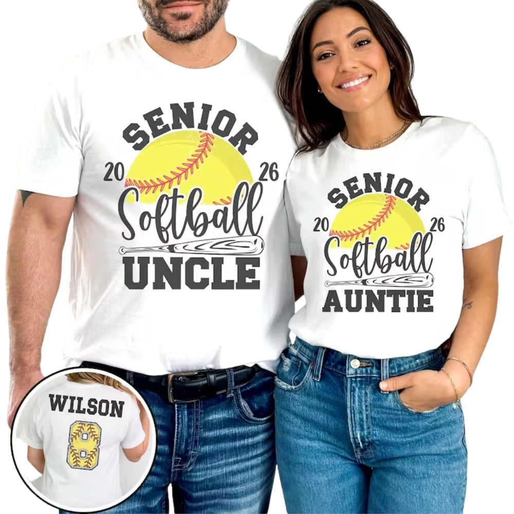 Personalized Senior Softball Matching Family T Shirts, Custom Softball Senior Night Matching Shirts For Family ET0499