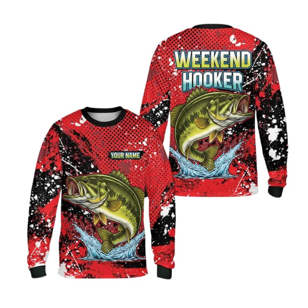 Personalized Bass Fishing Long Sleeve Shirt For Men, Custom Name Fishing Shirts ET0055