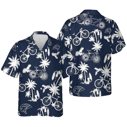 Cycling Tropical Blue Hawaiian Shirt For Men, Cycling Lover Hawaiian Shirt HE0675