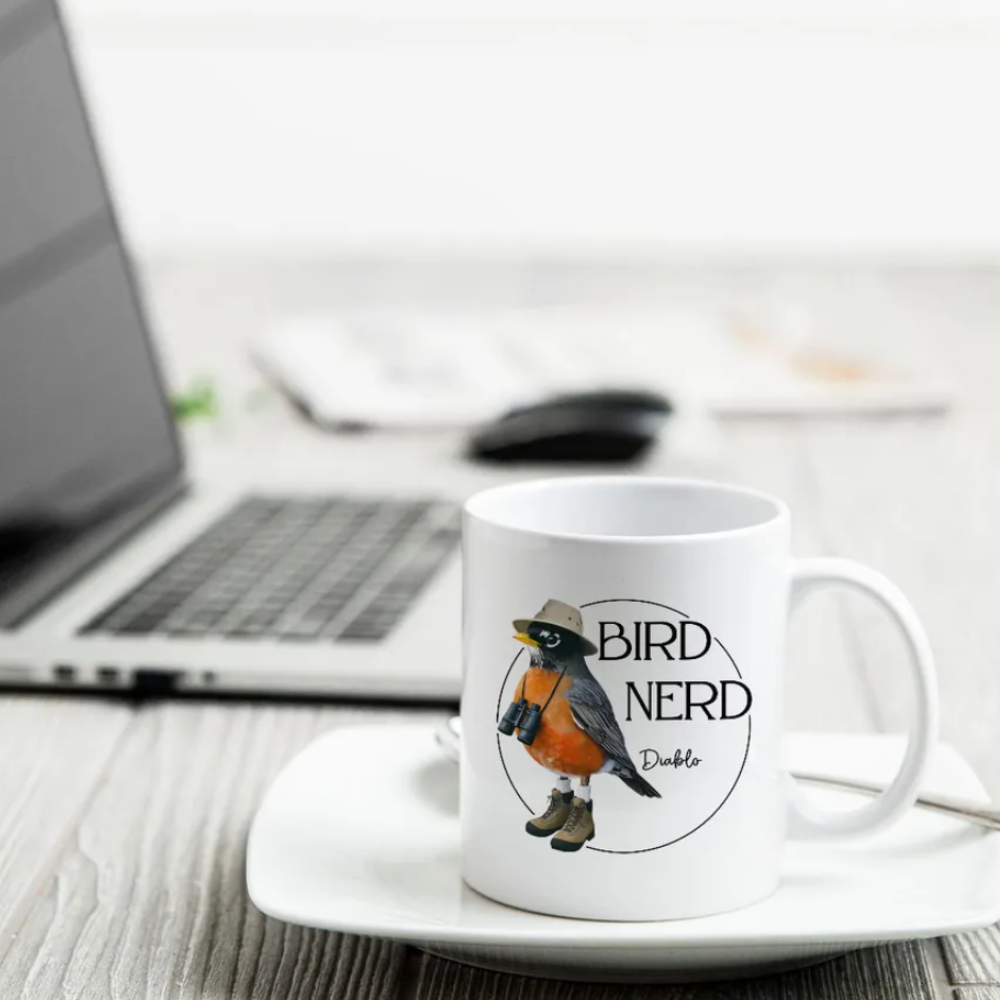 Personalized Bird Nerd Funny Bird Watcher Mug, Custom Name Twitcher Mug, Personalized Mug For Bird Lover TD0011