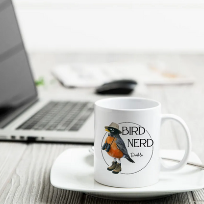 Personalized Bird Nerd Funny Bird Watcher Mug, Custom Name Twitcher Mug, Personalized Mug For Bird Lover TD0011