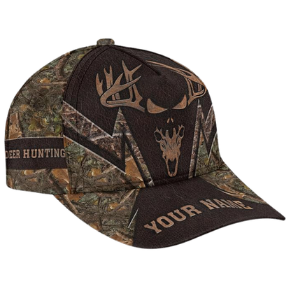 Custom name Camo Deer Hunting Baseball Cap, Custom Deer Caps Hats For Hunters CP0522