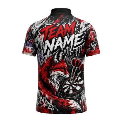 Custom Red Fox Darts Jersey For Men, Custom Fox Dart Team Shirts DE0105