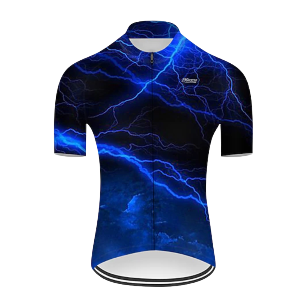 Thunder Blue Cycling Short Sleeve Jersey For Men, Thunder Cycling Jersey CE0060