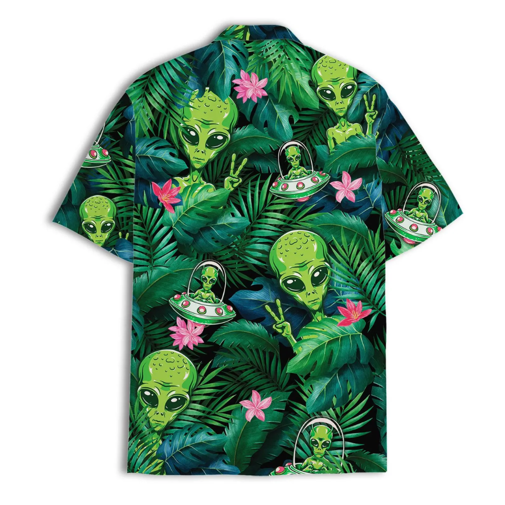 Funny Alien Tropical Hawaiian Shirt Men Women, Alien Space Hawaiian Shirt HE0723