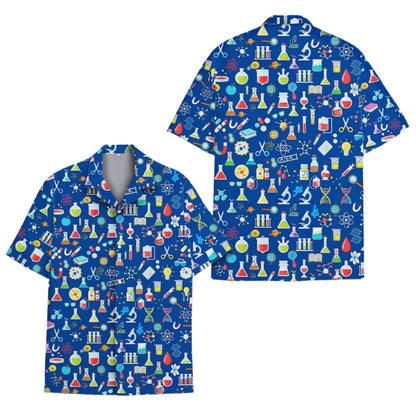 Science Lab Chemistry Blue Hawaiian Shirt Men Women, Science Hawaiian Shirts For Teacher HE0400