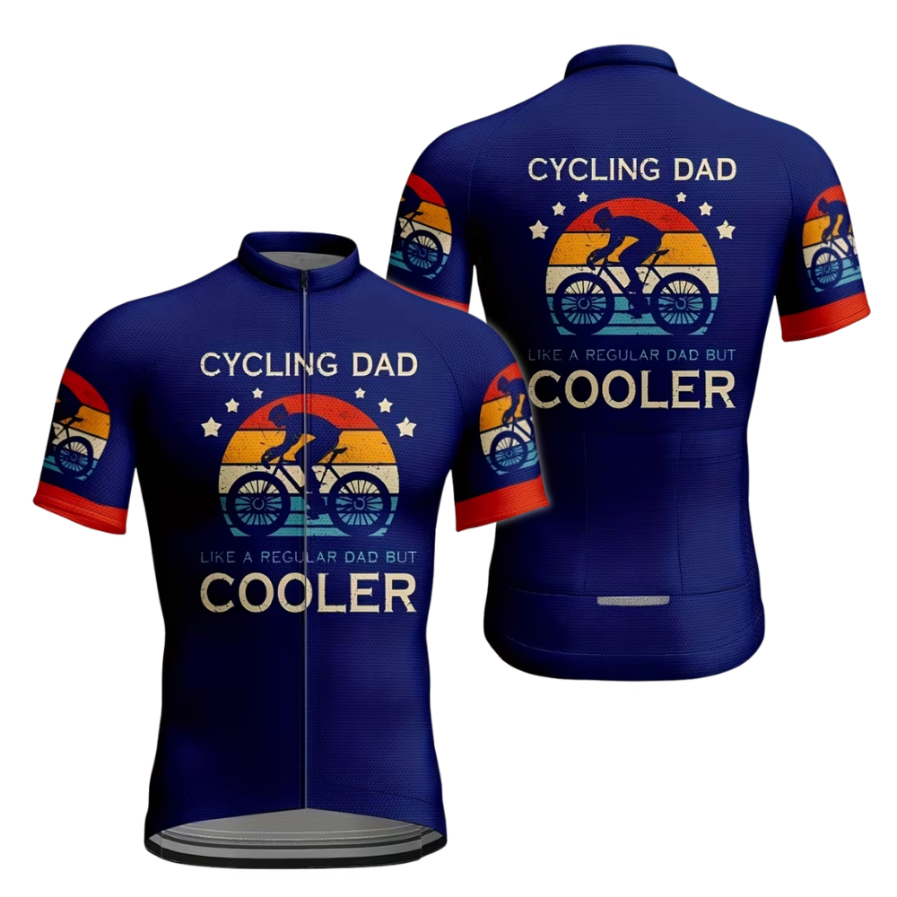 Cycling Dad Like A Regular Dad But Cooler Men's Short Sleeve Cycling Jersey, Funny Dad Cycling Jersey CE0004
