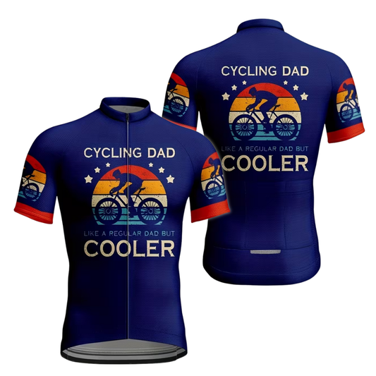Cycling Dad Like A Regular Dad But Cooler Men's Short Sleeve Cycling Jersey, Funny Dad Cycling Jersey CE0004