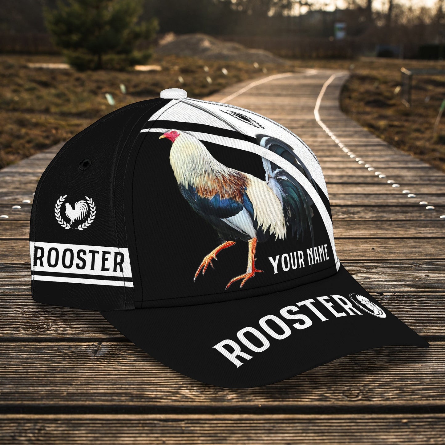 3D Classic Cap Rooster Personalized Name Cap 26 Lasfour CA1835
