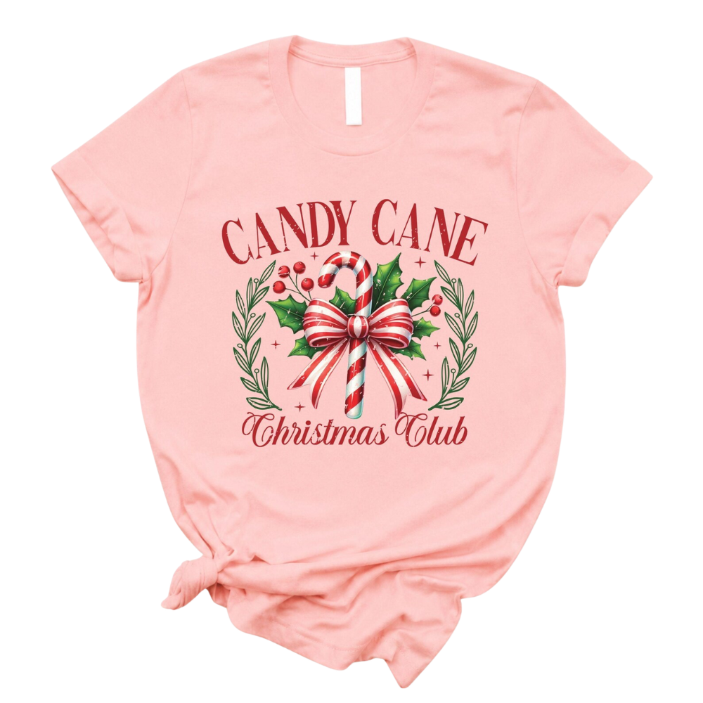 Candy Cane Christmas Club Matching T Shirt, Christmas Crew Shirts ET1056
