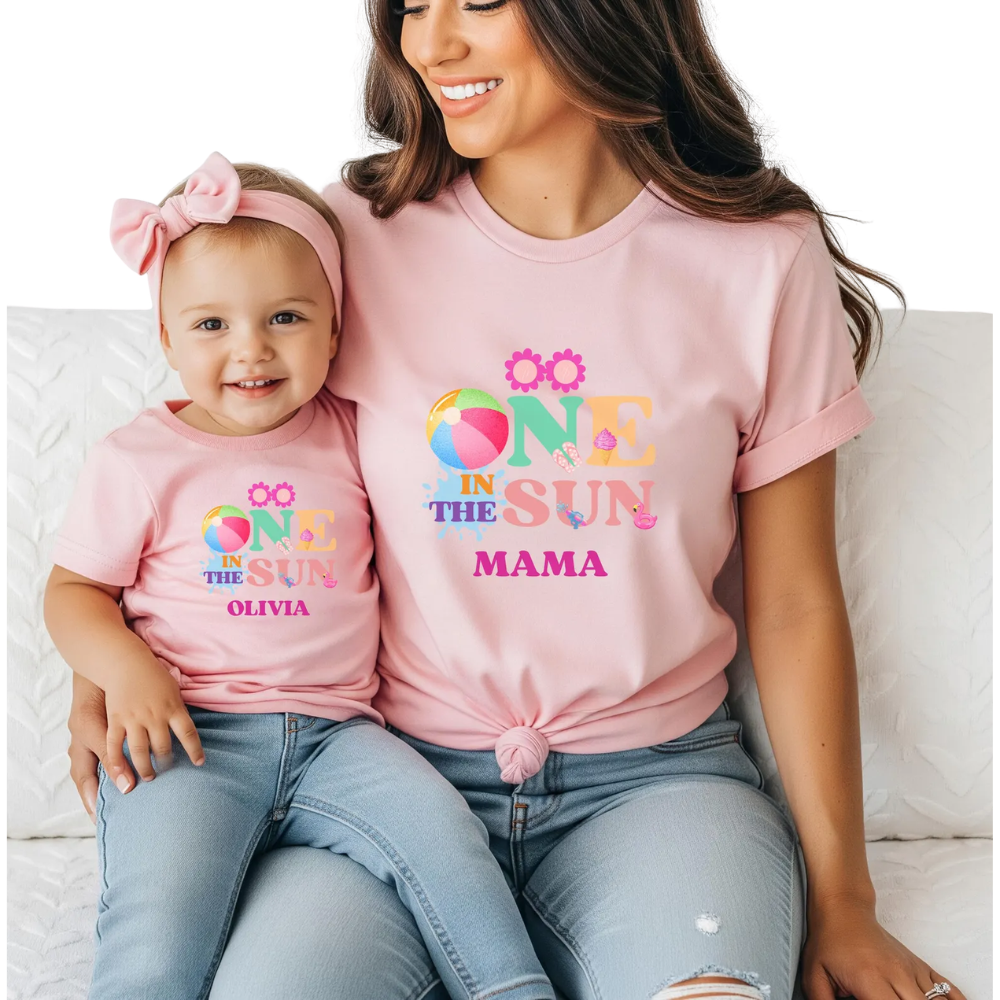 Personalized One In The Sun First Birthday Family Matching T Shirt, Custom Summer 1st Birthday Family Shirts ET1147