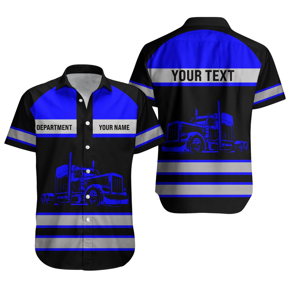 Custom Truck Driver Hawaiian Shirt For Men, Custom Driver Work Uniforms HE0859