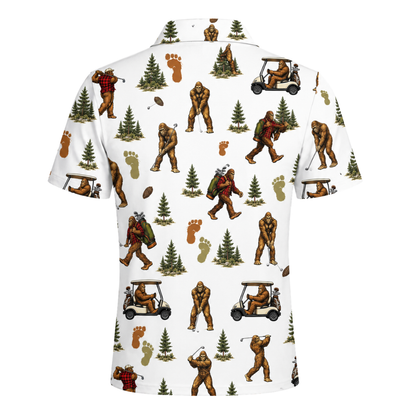Tropical Bigfoot Golf Polo Shirt For Men, Sasquatch Bigfoot Golf Shirts GE0474