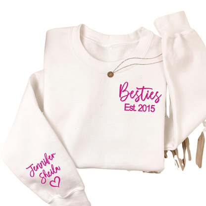 Custom Besties Matching Sweatshirt With Year, Custom Matching Best Friend Sweatshirt ET1373
