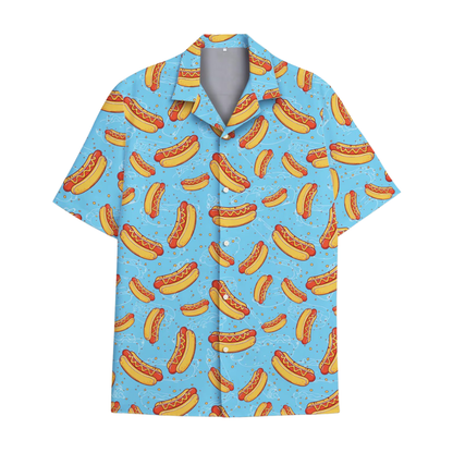 Hot Dog Blue Hawaiian Shirt For Men Women, Hot Dog Hawaiian Shirts HE0346