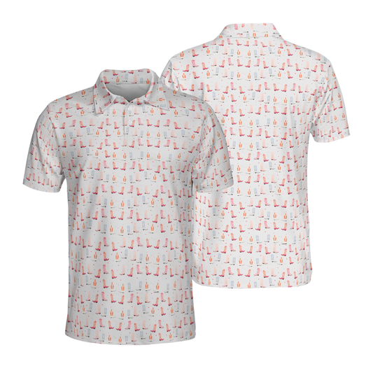Pink Boots Cowgirl Golf Men Polo Shirt, Western Golf Shirts For Men GE0459