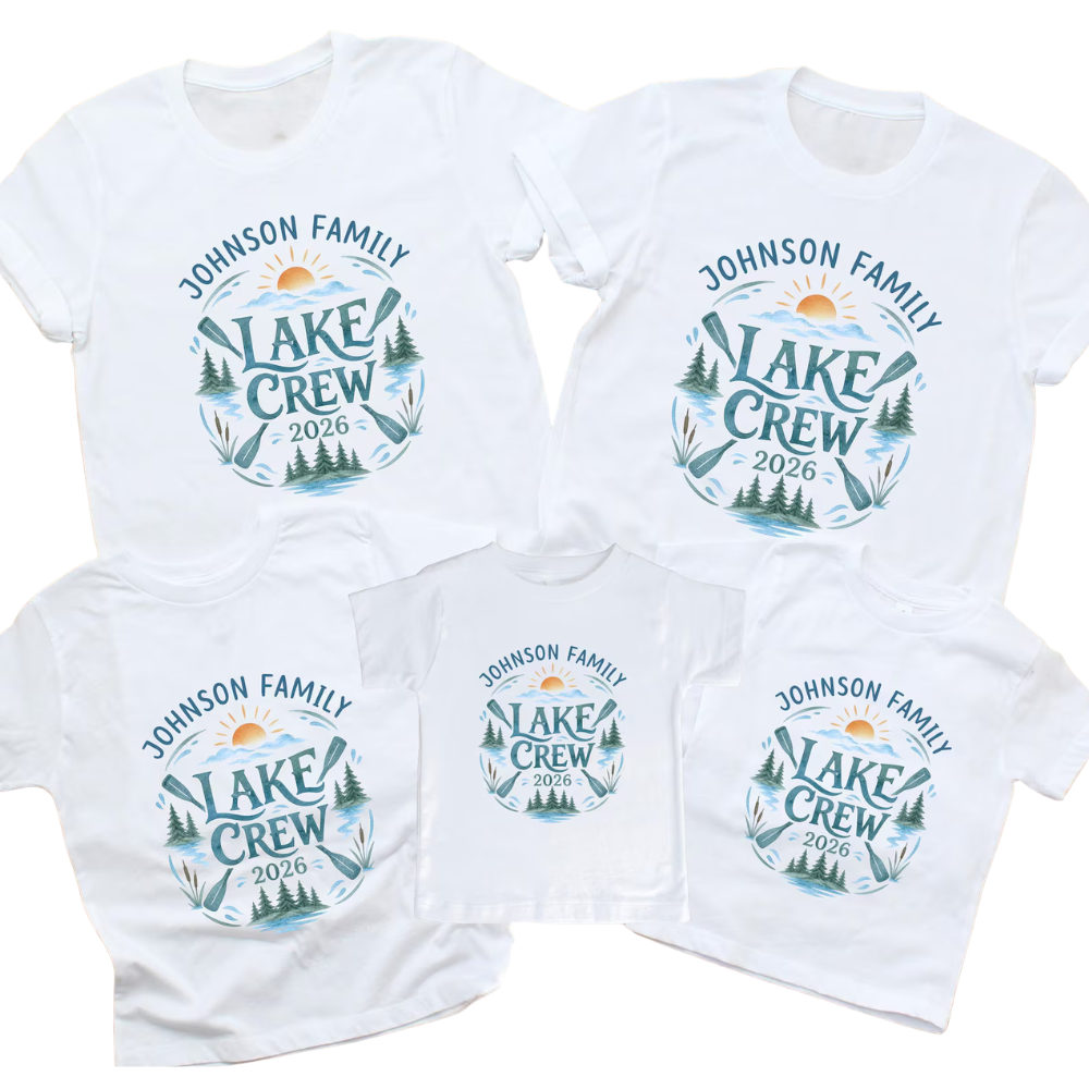 Lake Crew Custom Family Name Matching T Shirt, Personalized Lake Vacation Family Shirts ET1186