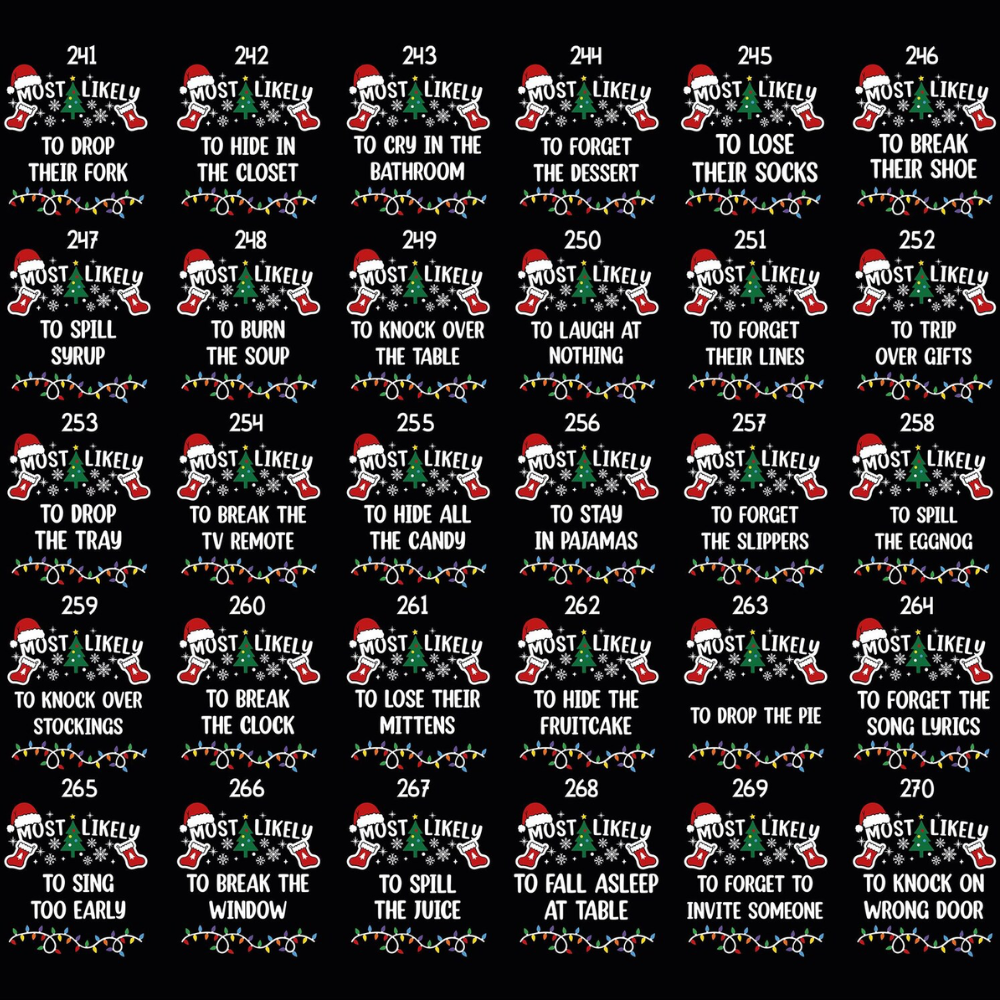 Most Likely To Custom Christmas Family Matching T Shirt, Custom Funny Christmas Family Shirts ET1178