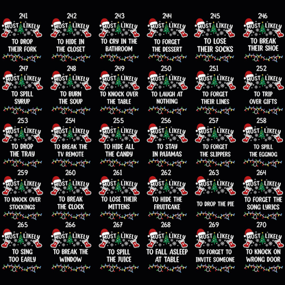 Most Likely To Custom Christmas Family Matching T Shirt, Custom Funny Christmas Family Shirts ET1178