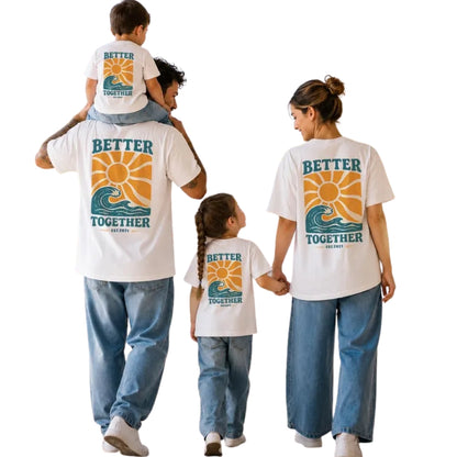 Better Together Retro Floral Matching Dad And Baby T Shirt, Custom Year Father Matching Shirts ET1002