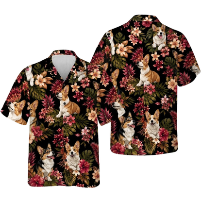 Corgi Tropical Hawaiian Shirt For Men And Women, Corgi Hawaiian Shirt For Dog Lover HE0565