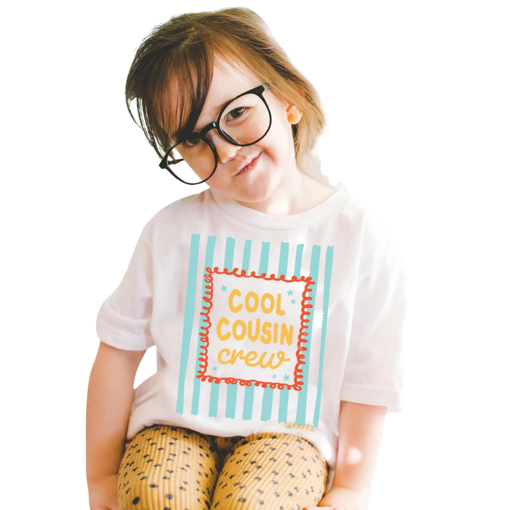 Cool Cousin Crew Neon Stripes Matching Cousin T Shirt, Cousin Matching Shirt ET1259
