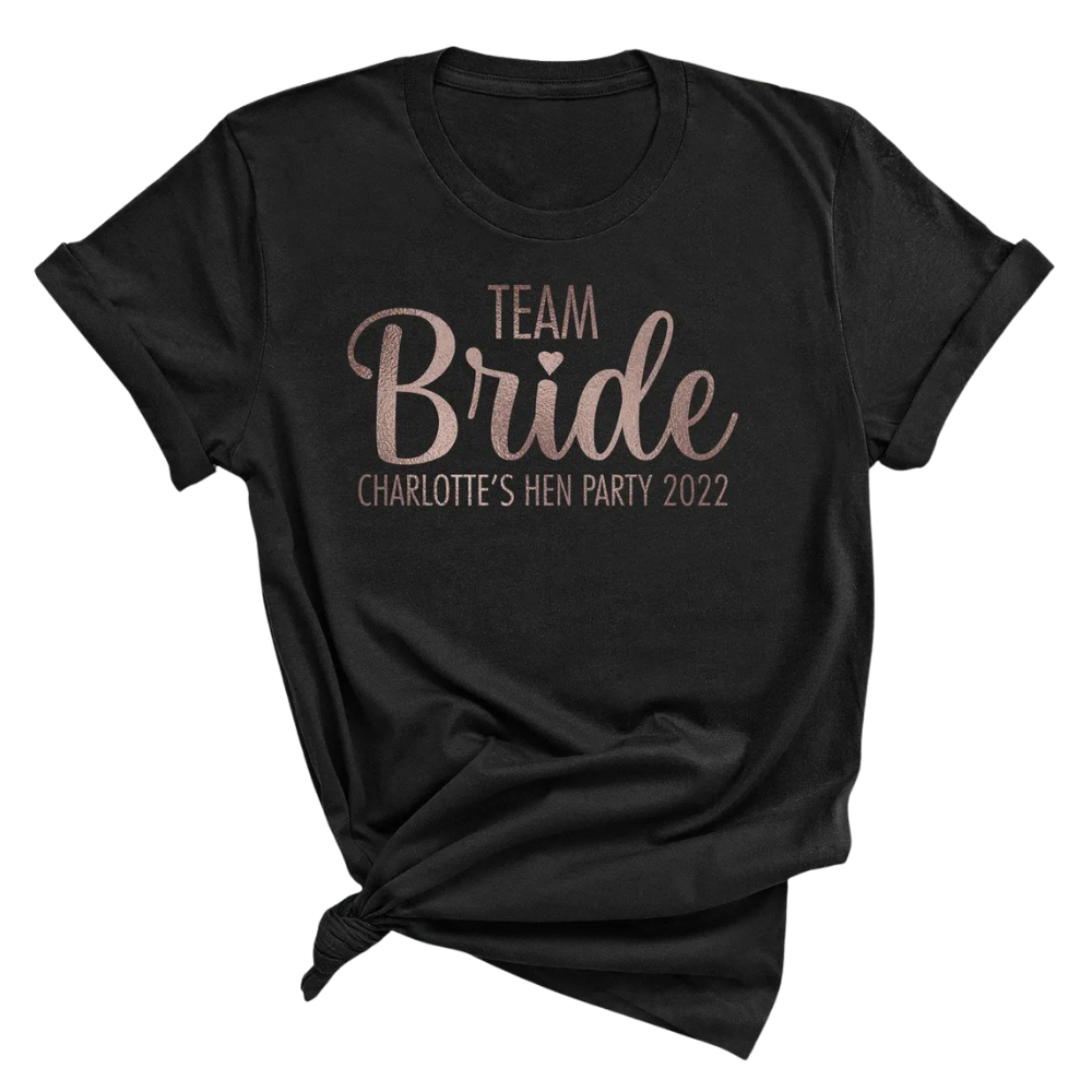 Team Bride The Bride Custom Bachelorette Matching T Shirts, Custom Hen Party Matching Shirts ET1026