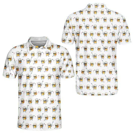Men's Funny Beer Mug Golf Polo Shirt, Beer Golf Shirts GE0498