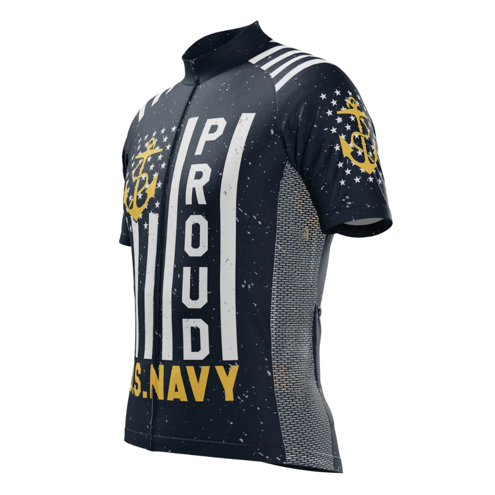Proud US Navy Men's Army Short Sleeve Cycling Jersey, Military Cycling Jersey CG0825