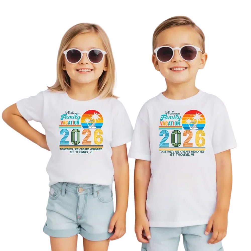 Custom Family Matching Beach Vacation 2026 T Shirts, Custom Family Vacation Shirts ET0056