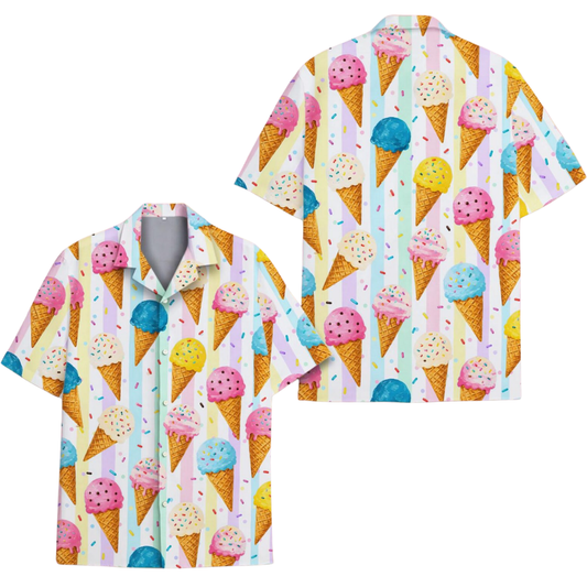 Colorfull Ice Cream Hawaiian Shirt For Women Men, Ice Cream Hawaiian Shirts HE0523