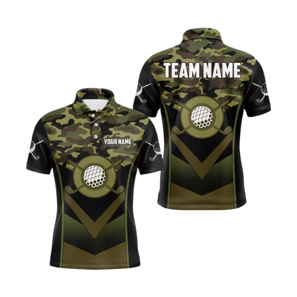 Custom Camouflage Golf Polo Shirts For Mens, Custom Camouflage Golf Team Shirts GZ0475
