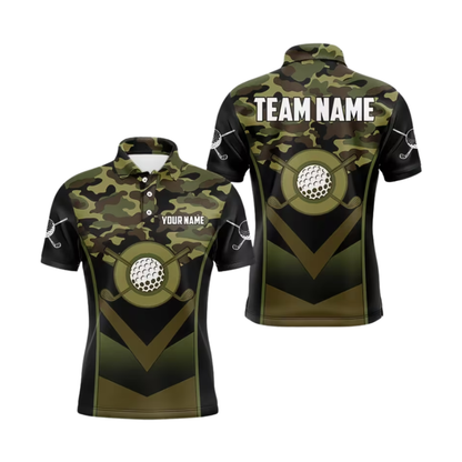 Custom Camouflage Golf Polo Shirts For Mens, Custom Camouflage Golf Team Shirts GZ0475