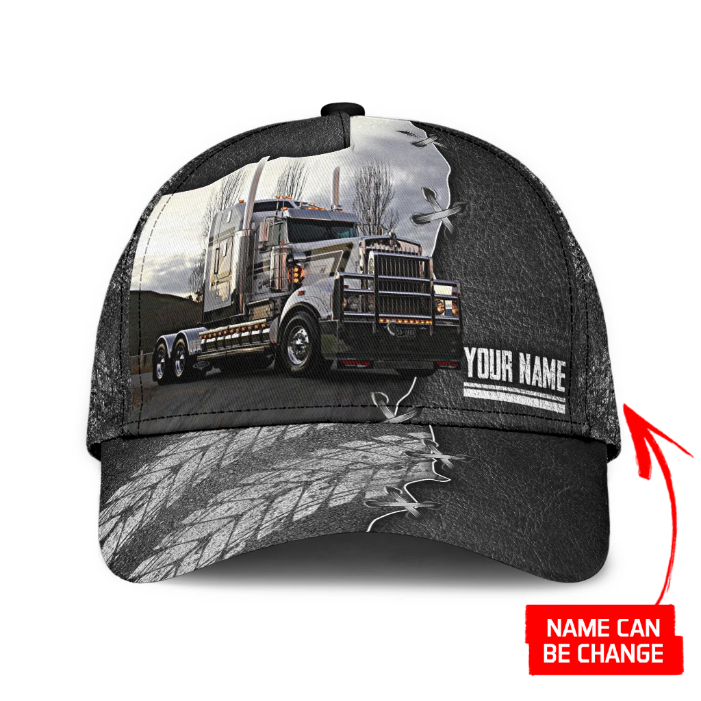 Personalized Name And Color Love Semi Truck Classic Cap CA0288