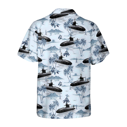 Tropical Submarine Hawaiian Shirt For Men, Submarine Military Hawaiian Shirts HE0285