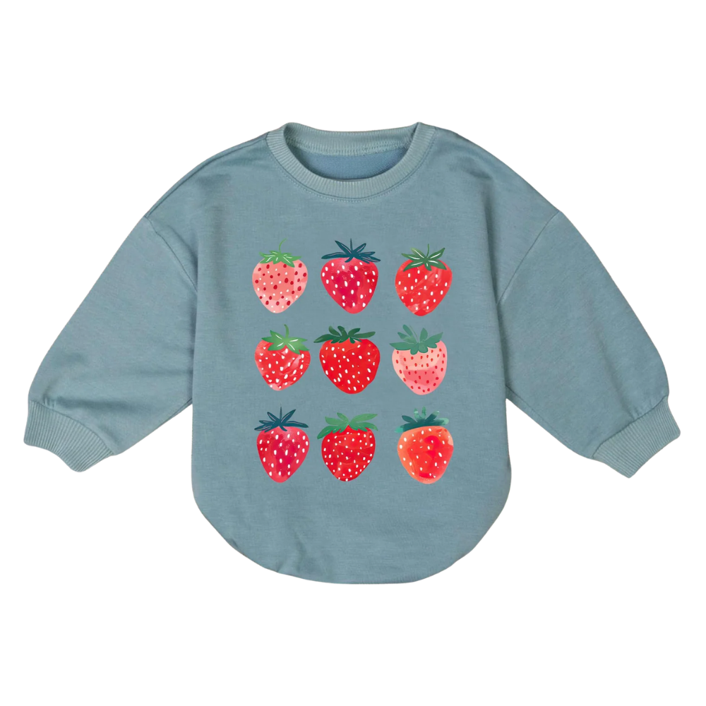 Cute Strawberry Baby Romper Sweater, Strawberry Lover Romper Sweatshirt For Baby BB0165