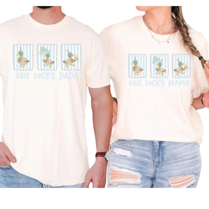One Lucky Duck Custom Matching Family T Shirts, Custom First Birthday Matching Shirts For Family ET0253