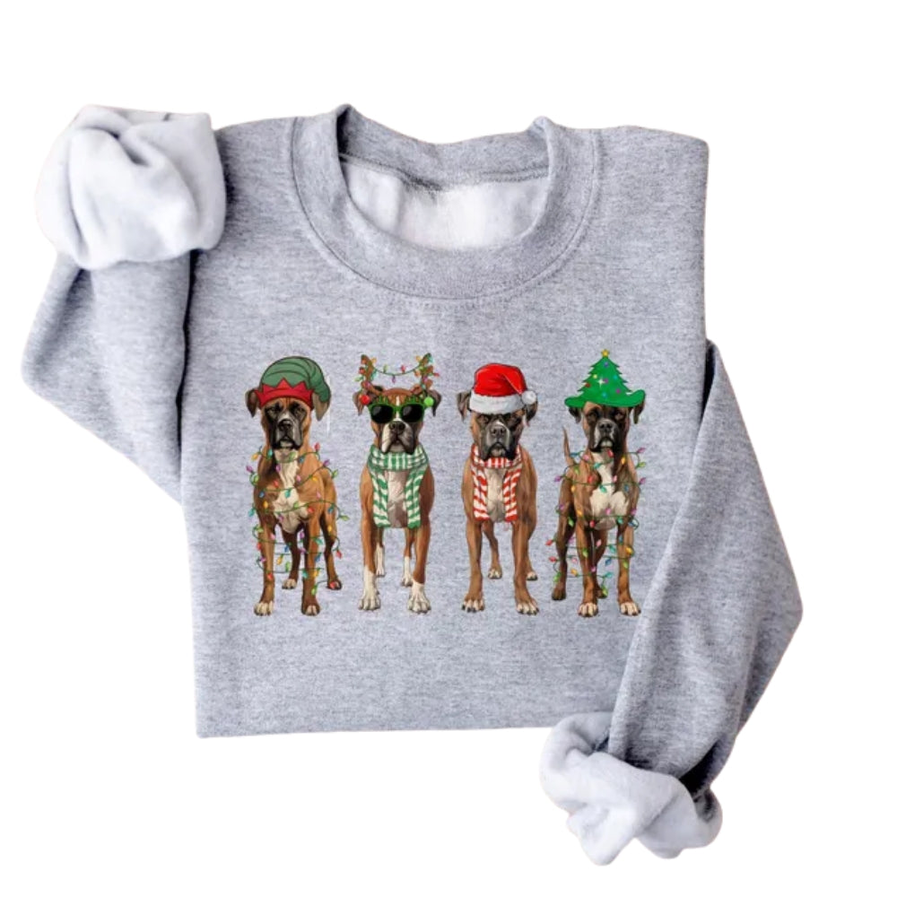 Boxer Christmas Sweatshirt, Christmas Sweatshirt For Dog Lover 2D0581