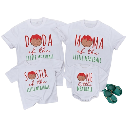 One Little Meatball Matching First Birthday Family T Shirt, 1st Birthday Meatball Family Shirts ET1584