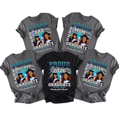 Custom Photo Graduation Matching Family T Shirts, Personalized Graduation Family Shirts ET0537