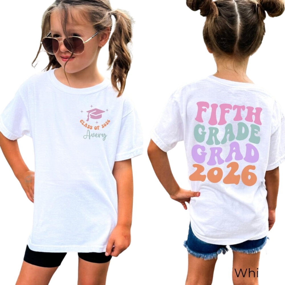 Fifth Grade Grad Custom Matching Family T Shirts, Custom 5th Graduation Family Shirts ET1114