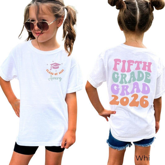 Fifth Grade Grad Custom Matching Family T Shirts, Custom 5th Graduation Family Shirts ET1114