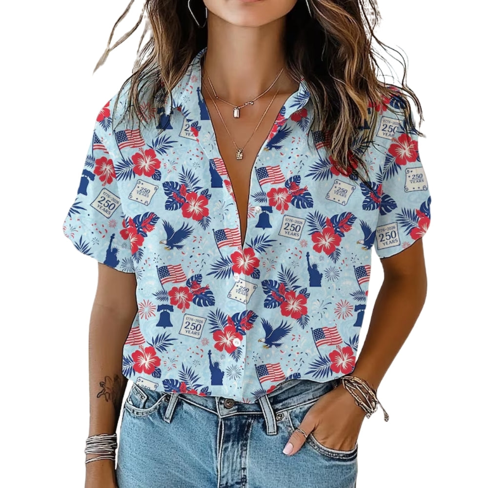 Tropical American 250 Year Hawaiian Shirts For Men Women, 4th Of July Hawaiian Shirts HE0194