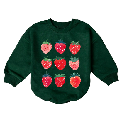 Cute Strawberry Baby Romper Sweater, Strawberry Lover Romper Sweatshirt For Baby BB0165