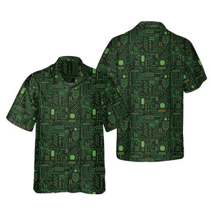 Circuit Board Computer Men's Hawaiian Shirts, Computer Hawaiian Shirt For Coder HE0250
