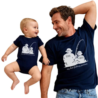 My Best Fishing Partner Custom Dad And Son Matching T Shirt For Father Day, Custom Matching Dad Son Fishing Shirts ET0801