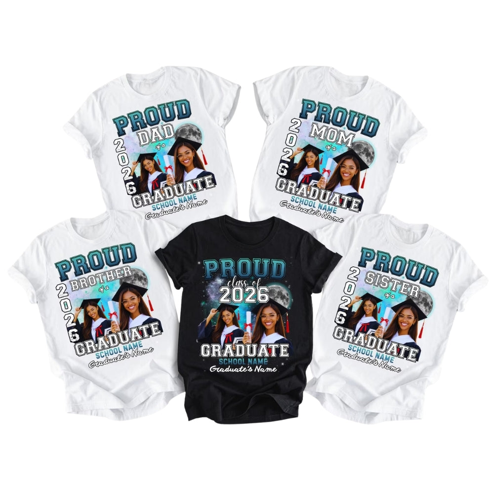 Custom Photo Graduation Matching Family T Shirts, Personalized Graduation Family Shirts ET0537