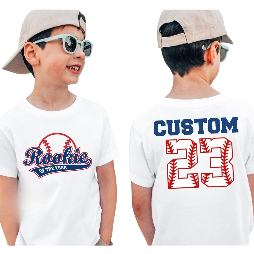 Custom Rookie Of The Year Matching Family T Shirts For 1st Birthday, Custom Baseball First Birthday Matching Shirts For Family ET0399