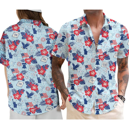 Tropical American 250 Year Hawaiian Shirts For Men Women, 4th Of July Hawaiian Shirts HE0194
