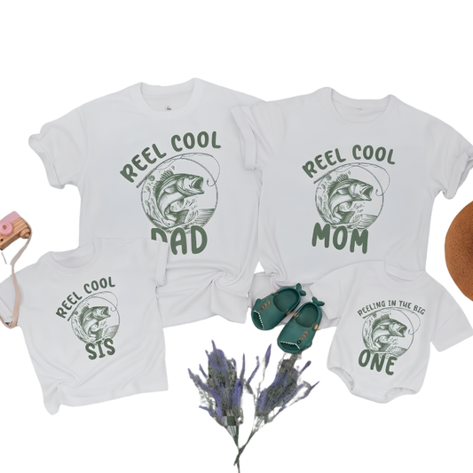 Reeling In The Big One First Birthday Family Matching T Shirts, Fishing 1st Birthday Family Shirts ET1585
